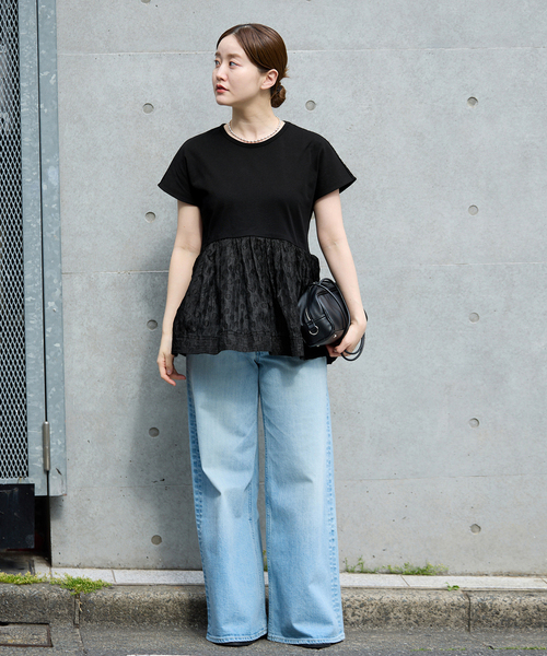 Torrazzo Donna(トラッゾドンナ)の「TORRAZZO DONNA/トラッゾドンナ ドットTシャツ(Tシャツ/カットソー・レディース・ホワイト/ブラック・FREE)」の10枚目の写真