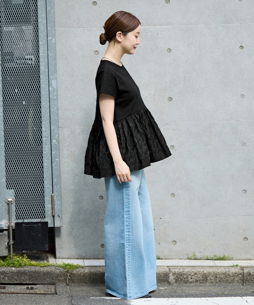 Torrazzo Donna(トラッゾドンナ)の「TORRAZZO DONNA/トラッゾドンナ ドットTシャツ(Tシャツ/カットソー・レディース・ホワイト/ブラック・FREE)」の14枚目の写真