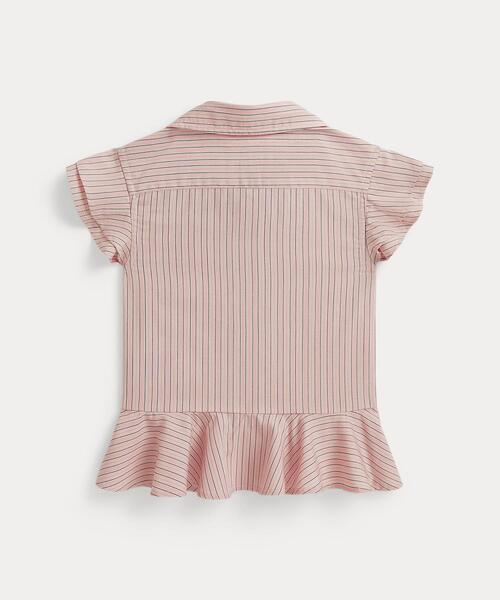 POLO RALPH LAUREN CHILDRENSWEAR(ポロ ラルフ ローレン チルドレンズウェア)の「ストライプド コットン ペプラム シャツ(シャツ/ブラウス・キッズ・マルチ・4/6/3)」の2枚目の写真