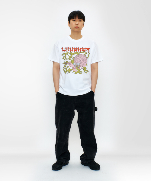 LAUGHER(ラファー)の「スケアードブレインTシャツ - ホワイト(Tシャツ/カットソー・レディース・ホワイト・MEDIUM/LARGE/X-LARGE)」の4枚目の写真