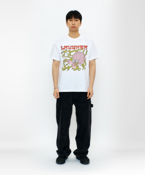 LAUGHER(ラファー)の「スケアードブレインTシャツ - ホワイト(Tシャツ/カットソー・レディース・ホワイト・MEDIUM/LARGE/X-LARGE)」の5枚目の写真