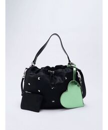 【cheek】heart pouch studs 2way shoulder