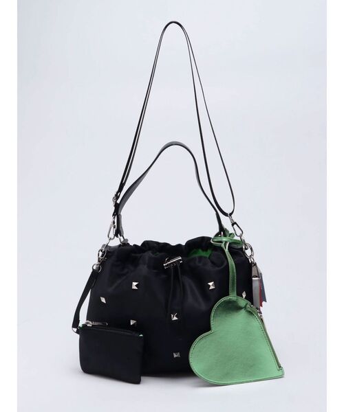 cheek（BAG）（チーク）の「【cheek】heart pouch studs 2way shoulder（ハンドバッグ・レディース・グレー/カーキ/ブラック・FREE）」の6枚目の写真