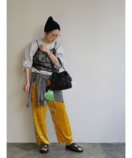 cheek（BAG）（チーク）の「【cheek】heart pouch studs 2way shoulder（ハンドバッグ・レディース・グレー/カーキ/ブラック・FREE）」の19枚目の写真