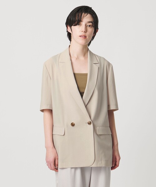 MARW UNITED ARROWS(マルゥ ユナイテッドアローズ)の「<MARW UNITED ARROWS>ショートスリーブ ダブル ジャケット(テーラードジャケット・レディース・ベージュ/ブラック・38/36)」の3枚目の写真