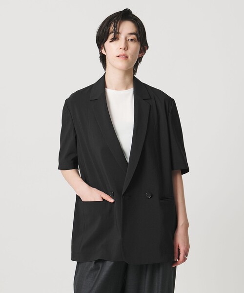 MARW UNITED ARROWS(マルゥ ユナイテッドアローズ)の「<MARW UNITED ARROWS>ショートスリーブ ダブル ジャケット(テーラードジャケット・レディース・ベージュ/ブラック・38/36)」の5枚目の写真