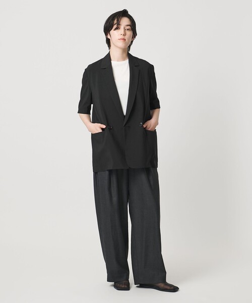 MARW UNITED ARROWS(マルゥ ユナイテッドアローズ)の「<MARW UNITED ARROWS>ショートスリーブ ダブル ジャケット(テーラードジャケット・レディース・ベージュ/ブラック・38/36)」の6枚目の写真