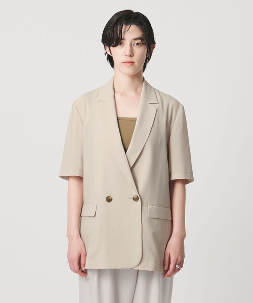 MARW UNITED ARROWS(マルゥ ユナイテッドアローズ)の「<MARW UNITED ARROWS>ショートスリーブ ダブル ジャケット(テーラードジャケット・レディース・ベージュ/ブラック・38/36)」の7枚目の写真