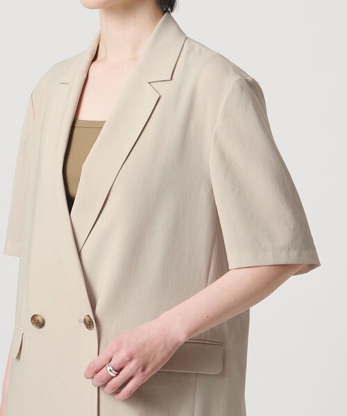 MARW UNITED ARROWS(マルゥ ユナイテッドアローズ)の「<MARW UNITED ARROWS>ショートスリーブ ダブル ジャケット(テーラードジャケット・レディース・ベージュ/ブラック・38/36)」の11枚目の写真