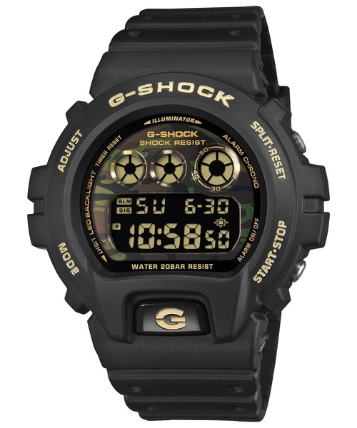 G-SHOCK(ジーショック)の「BOLD CAMO Series / DW-6900CF-1JF(デジタル腕時計・メンズ・ブラック×ゴールド・FREE)」の1枚目の写真