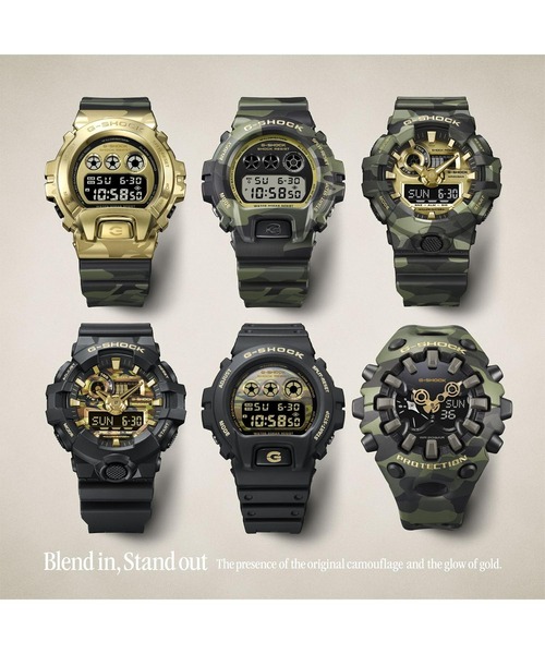 G-SHOCK(ジーショック)の「BOLD CAMO Series / DW-6900CF-1JF(デジタル腕時計・メンズ・ブラック×ゴールド・FREE)」の3枚目の写真