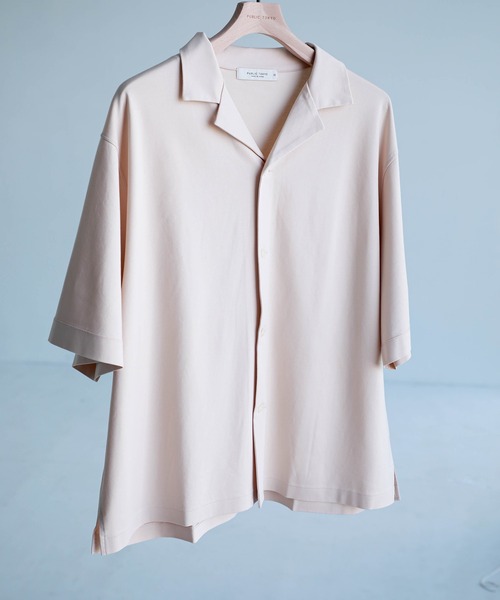 PUBLIC TOKYO(パブリックトウキョウ)の「クールタッチコットンSHIRTS /接触冷感/コットン100%/ウォッシャブル/夏服/オープンカラー/開襟/伸縮性/耐久性(Tシャツ/カットソー・メンズ・イエロー/ブルー/ミント/ダークグレー・2/1)」の1枚目の写真