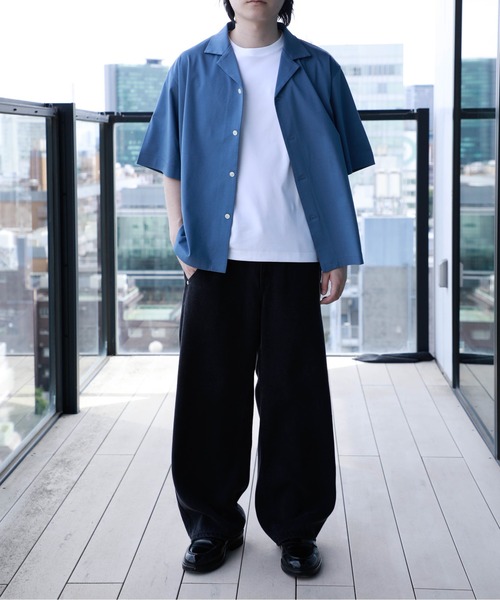 PUBLIC TOKYO(パブリックトウキョウ)の「クールタッチコットンSHIRTS /接触冷感/コットン100%/ウォッシャブル/夏服/オープンカラー/開襟/伸縮性/耐久性(Tシャツ/カットソー・メンズ・イエロー/ブルー/ミント/ダークグレー・2/1)」の8枚目の写真