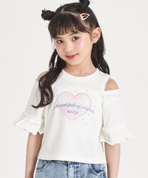 ANAP kids | 肩ジップ 袖フリルTシャツ トップス(Tシャツ/カットソー)