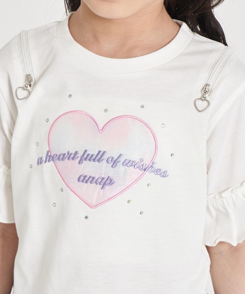 ANAP kids(アナップキッズ)の「肩ジップ 袖フリルTシャツ トップス(Tシャツ/カットソー・キッズ・ホワイト/ラベンダー・110/120/130)」の19枚目の写真