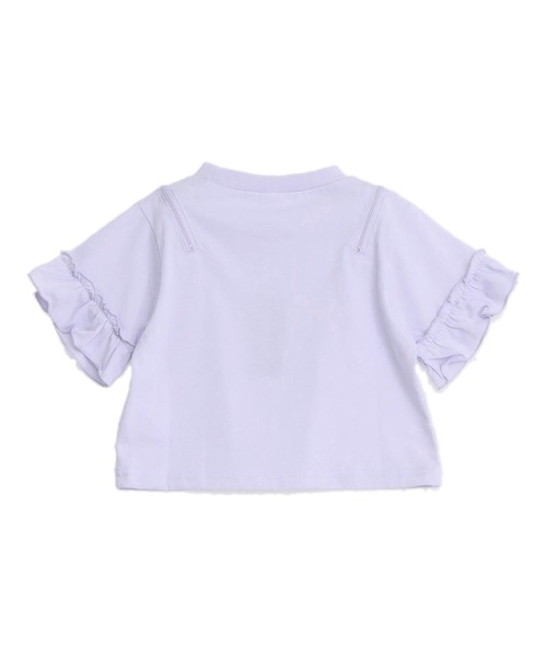 ANAP kids(アナップキッズ)の「肩ジップ 袖フリルTシャツ トップス(Tシャツ/カットソー・キッズ・ホワイト/ラベンダー・110/120/130)」の15枚目の写真