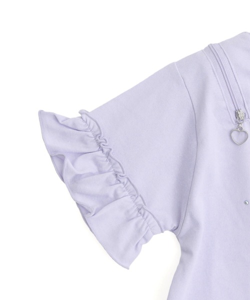 ANAP kids(アナップキッズ)の「肩ジップ 袖フリルTシャツ トップス(Tシャツ/カットソー・キッズ・ホワイト/ラベンダー・110/120/130)」の7枚目の写真