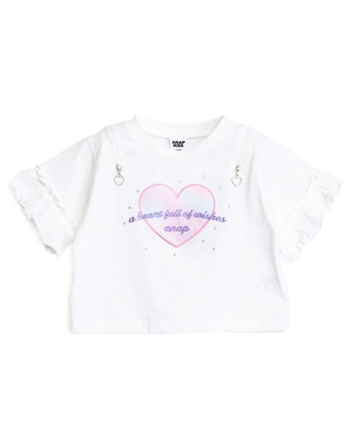 ANAP kids(アナップキッズ)の「肩ジップ 袖フリルTシャツ トップス(Tシャツ/カットソー・キッズ・ホワイト/ラベンダー・110/120/130)」の9枚目の写真
