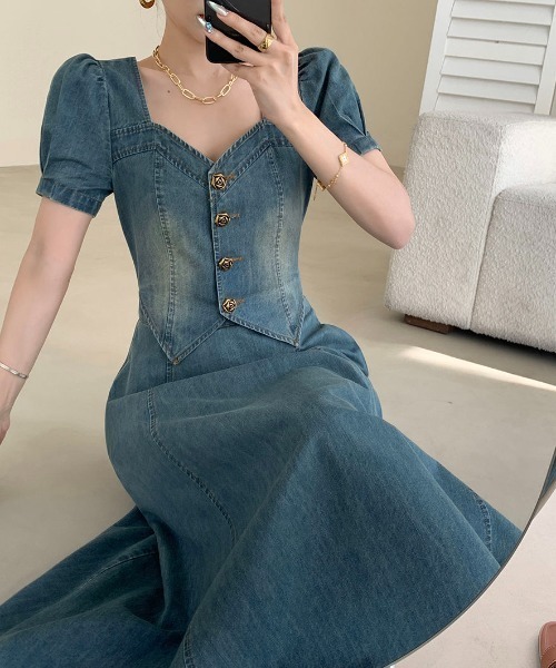 FAVORITO(ファヴォリート)の「デニムトップススカートセットアップ(セットアップ・レディース・ブルー・XL/L/M/S)」の7枚目の写真