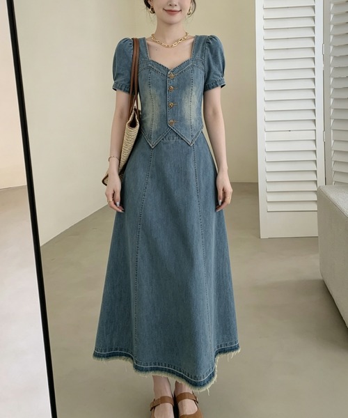 FAVORITO(ファヴォリート)の「デニムトップススカートセットアップ(セットアップ・レディース・ブルー・XL/L/M/S)」の6枚目の写真