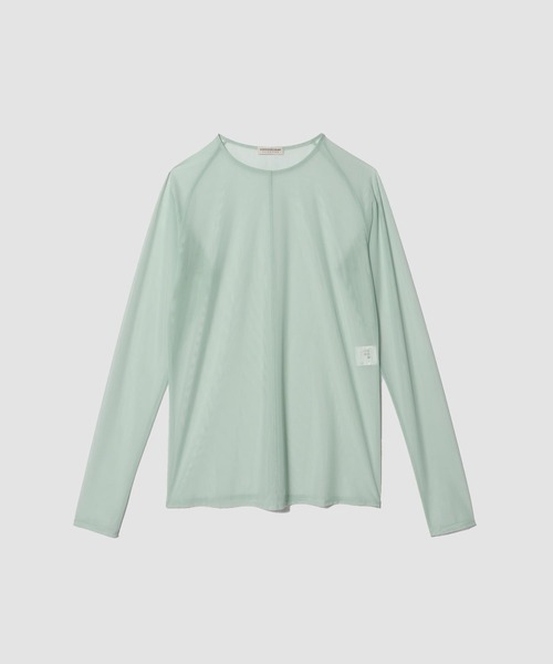 ESTNATION（エストネーション）の「ESSENCEOFLUXURY / シアーロングスリーブTシャツ（Tシャツ/カットソー・レディース・ブラック/ライトグリーン・FREE）」の2枚目の写真