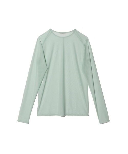 ESTNATION（エストネーション）の「ESSENCEOFLUXURY / シアーロングスリーブTシャツ（Tシャツ/カットソー・レディース・ブラック/ライトグリーン・FREE）」の4枚目の写真