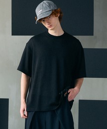 《UNISEX》Russell Mesh Prime-Over Asymmetrical Shirring T-shirt/ラッセルメッシュプライムオーバーアシンメトリーシャーリングTシャツ【MAISON SPECIAL/メゾンスペシャル】