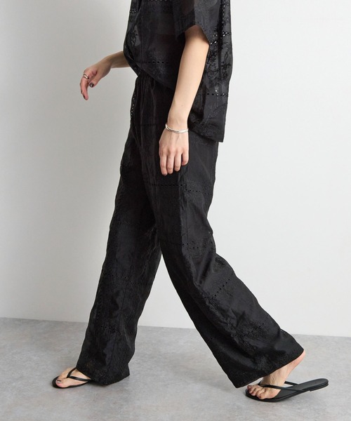 STELLA FISH(ステラフィッシュ)の「パッチワーク風総刺繍ルーズパンツ(その他パンツ・レディース・ブラウン/オフホワイト/ブラック・FREE)」の7枚目の写真