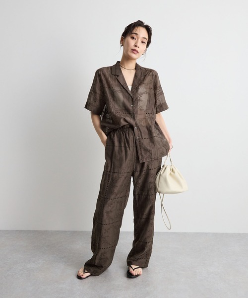 STELLA FISH(ステラフィッシュ)の「パッチワーク風総刺繍ルーズパンツ(その他パンツ・レディース・ブラウン/オフホワイト/ブラック・FREE)」の10枚目の写真