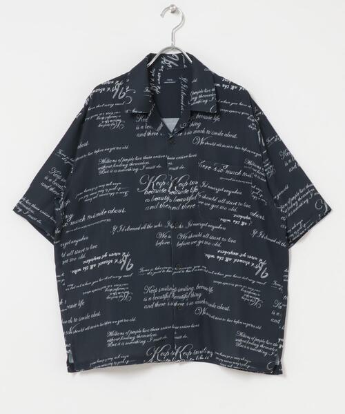 ITEMS URBANRESEARCH(アイテムズ アーバンリサーチ)の「メッセージプリント オープンカラー 半袖シャツ(シャツ/ブラウス・メンズ・ブラック/モカ/オリーブ・MEDIUM/LARGE)」の8枚目の写真
