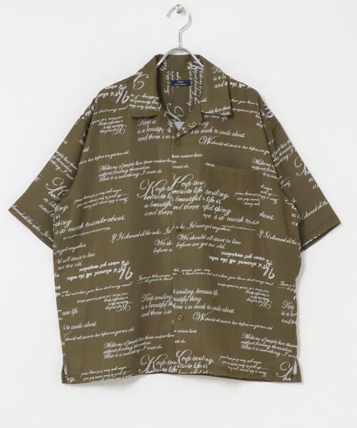 ITEMS URBANRESEARCH(アイテムズ アーバンリサーチ)の「メッセージプリント オープンカラー 半袖シャツ(シャツ/ブラウス・メンズ・ブラック/モカ/オリーブ・MEDIUM/LARGE)」の19枚目の写真