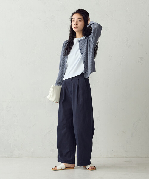COMME CA ISM(コムサイズム)の「シアー リブカーディガン(カーディガン/ボレロ・レディース・ブルー/ブラウン・MEDIUM/LARGE)」の7枚目の写真