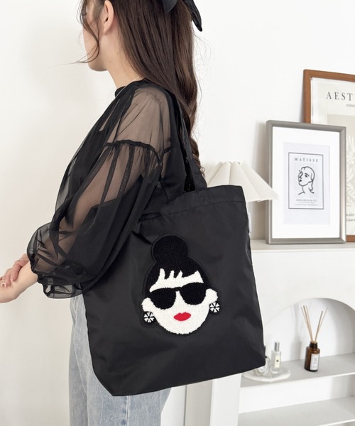 HAPPY FACE(ハッピーフェイス)の「EMMA 顔相良刺?新トート BK(トートバッグ・レディース・ブラック・ONE SIZE)」の2枚目の写真