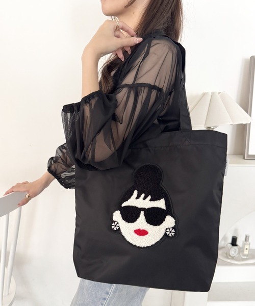 HAPPY FACE(ハッピーフェイス)の「EMMA 顔相良刺?新トート BK(トートバッグ・レディース・ブラック・ONE SIZE)」の3枚目の写真