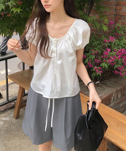 2ly2(トゥーリートゥー)の「配色ウエスト ワイドショートパンツ ハーフパンツ イージーパンツ(その他パンツ・レディース・ブラック/グレー・FREE)」の17枚目の写真
