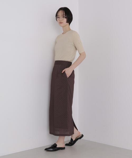 NANO universe（ナノユニバース）の「ソフトシアーリブクルーネック半袖トップス（Tシャツ/カットソー・レディース・ネイビー/ライトベージュ/ブラック・FREE）」の22枚目の写真