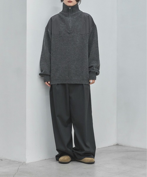 feepur(フェピュール)の「【ハンドウォッシャブル】ハーフジップドッキングニット(ニット/セーター・レディース・ベージュ/グレー・MEDIUM)」の3枚目の写真