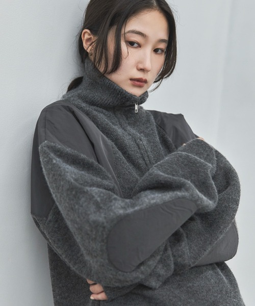 feepur(フェピュール)の「【ハンドウォッシャブル】ハーフジップドッキングニット(ニット/セーター・レディース・ベージュ/グレー・MEDIUM)」の15枚目の写真