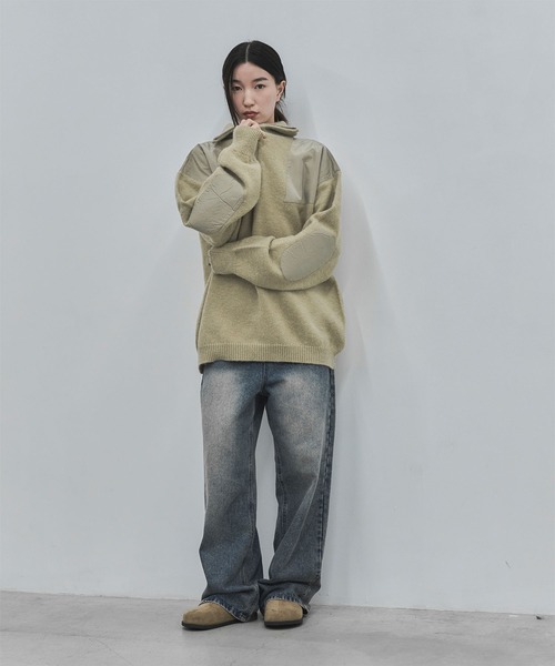 feepur(フェピュール)の「【ハンドウォッシャブル】ハーフジップドッキングニット(ニット/セーター・レディース・ベージュ/グレー・MEDIUM)」の19枚目の写真