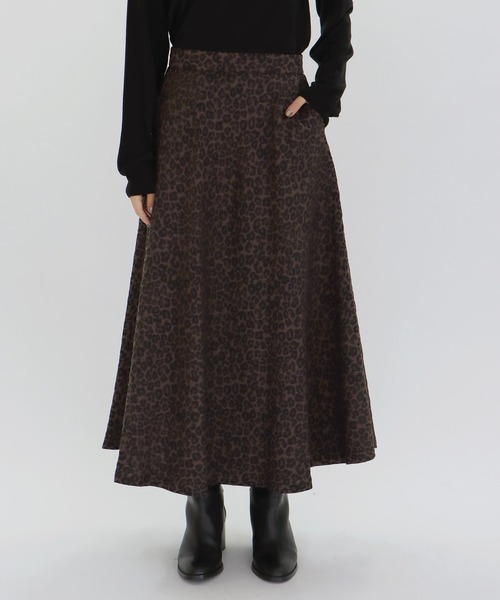 DRESSLAVE(ドレスレイブ)の「【B7/ベーセッツ】leopard jacquard skirt(レオパードジャカードスカート)(スカート・レディース・ブラウン・38/36)」の1枚目の写真