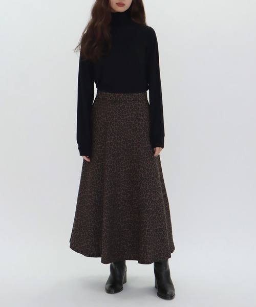 DRESSLAVE(ドレスレイブ)の「【B7/ベーセッツ】leopard jacquard skirt(レオパードジャカードスカート)(スカート・レディース・ブラウン・38/36)」の2枚目の写真