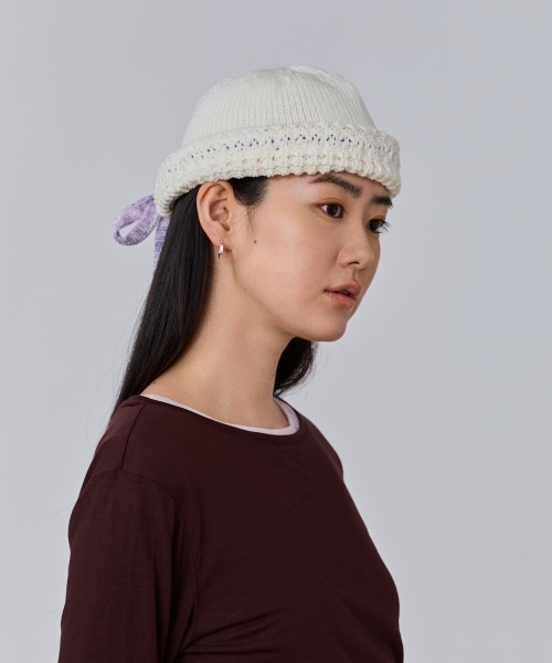 OVERRIDE(オーバーライド)の「OVERRIDE KNIT WAFFLE HOOD BEANIE SGP / オーバーライド(ハット・レディース・ブラック/ホワイト/ブラウン・57~59cm)」の12枚目の写真