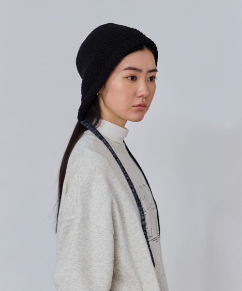 OVERRIDE(オーバーライド)の「OVERRIDE KNIT WAFFLE HOOD BEANIE SGP / オーバーライド(ハット・レディース・ブラック/ホワイト/ブラウン・57~59cm)」の18枚目の写真