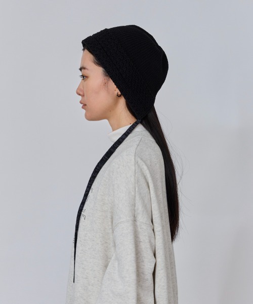OVERRIDE(オーバーライド)の「OVERRIDE KNIT WAFFLE HOOD BEANIE SGP / オーバーライド(ハット・レディース・ブラック/ホワイト/ブラウン・57~59cm)」の19枚目の写真