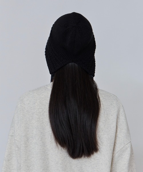 OVERRIDE(オーバーライド)の「OVERRIDE KNIT WAFFLE HOOD BEANIE SGP / オーバーライド(ハット・レディース・ブラック/ホワイト/ブラウン・57~59cm)」の20枚目の写真