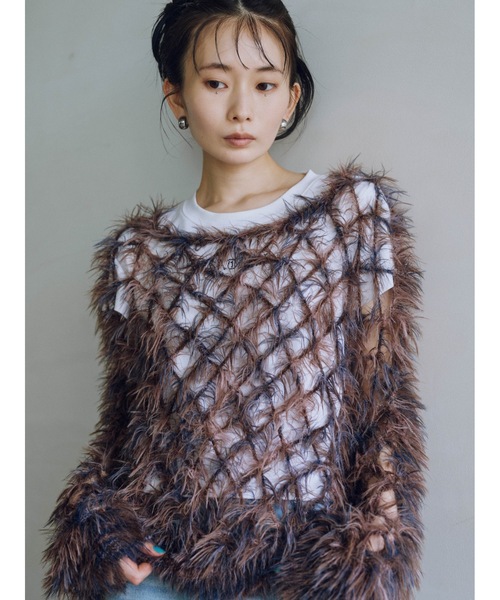 Katrin TOKYO(カトリーントーキョー)の「handmade shaggy knit(ニット/セーター・レディース・ブラウン系その他/ブラック/ベージュ/ピンク・XS/FREE)」の3枚目の写真