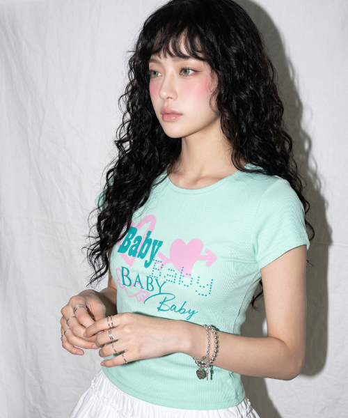 THE GREEN LAB（ザグリーンラボ）の「BABY ボートネックスリム半袖Tシャツ [ライトピンク]（Tシャツ/カットソー・レディース・その他・FREE）」の11枚目の写真