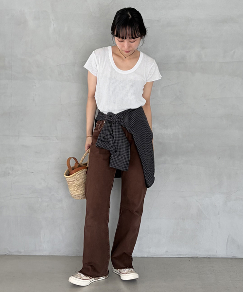 CAROUSE LAMBRA(ケラウズランブラ)の「《追加》CaRouseLamBRa/ケラウズランブラ シアーリブTシャツ 261-466SO(Tシャツ/カットソー・レディース・ホワイト/スカイブルー/ピンク・FREE)」の12枚目の写真