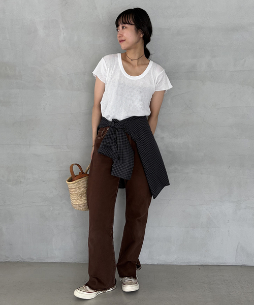 CAROUSE LAMBRA(ケラウズランブラ)の「《追加》CaRouseLamBRa/ケラウズランブラ シアーリブTシャツ 261-466SO(Tシャツ/カットソー・レディース・ホワイト/スカイブルー/ピンク・FREE)」の13枚目の写真