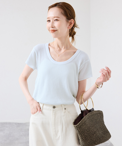 CAROUSE LAMBRA(ケラウズランブラ)の「《追加》CaRouseLamBRa/ケラウズランブラ シアーリブTシャツ 261-466SO(Tシャツ/カットソー・レディース・ホワイト/スカイブルー/ピンク・FREE)」の21枚目の写真